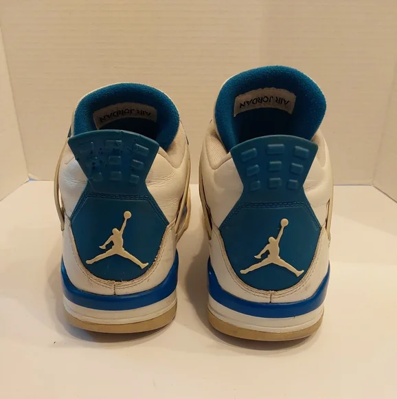 2012 JORDAN 4 RETRO MILITARY BLUE 10M PRE-OWNED HAS FLAWS SEE PICS - Picture 3 of 10